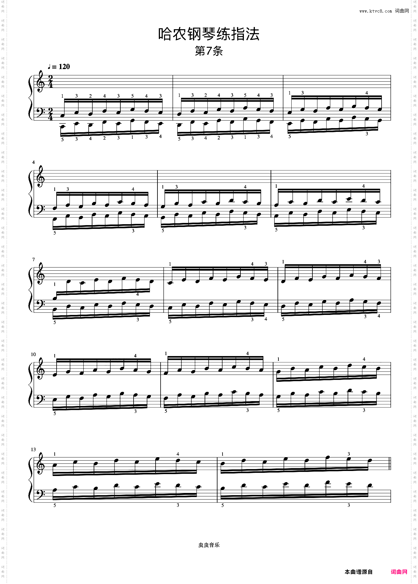 练习7《哈农 钢琴练指法》