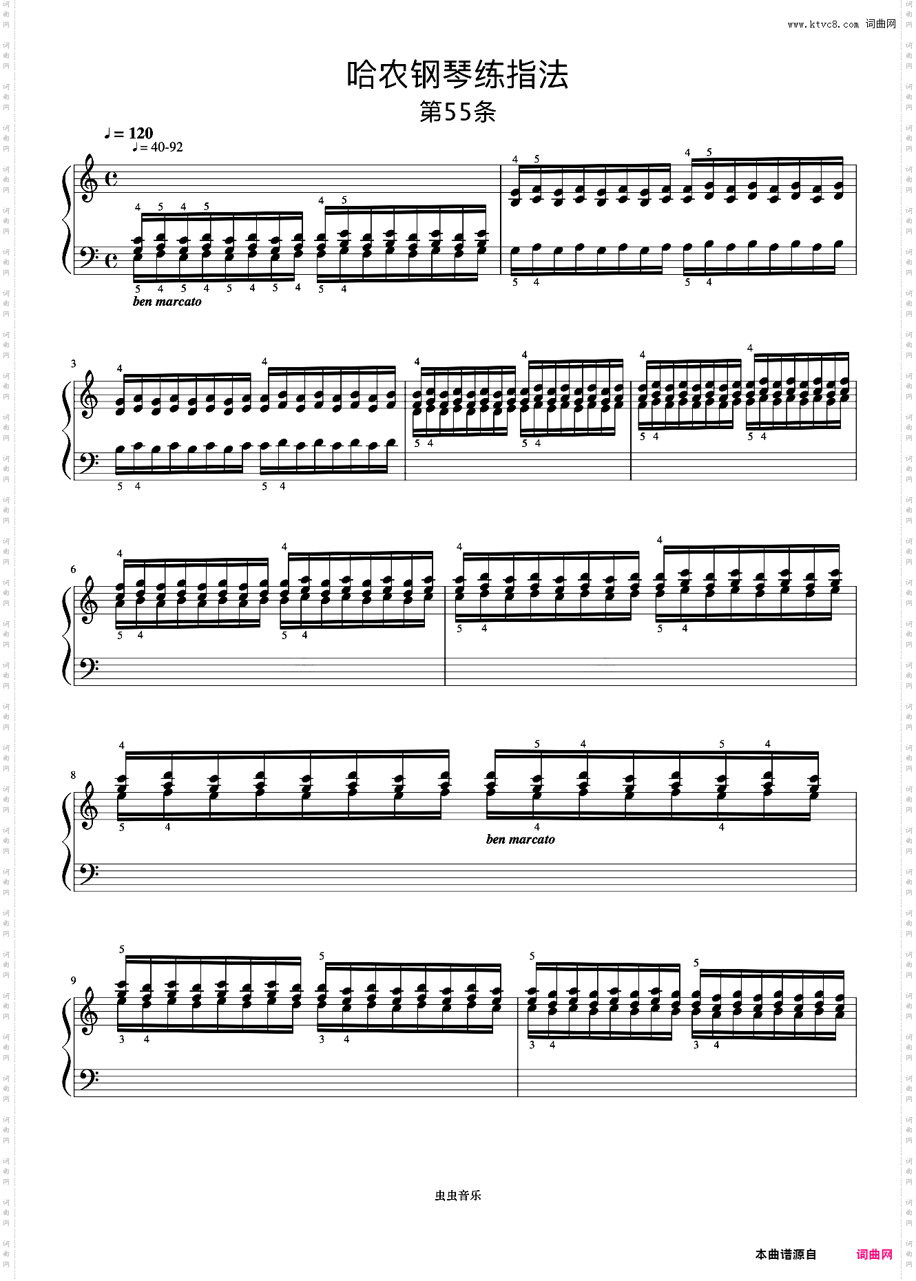 练习55《哈农 钢琴练指法》