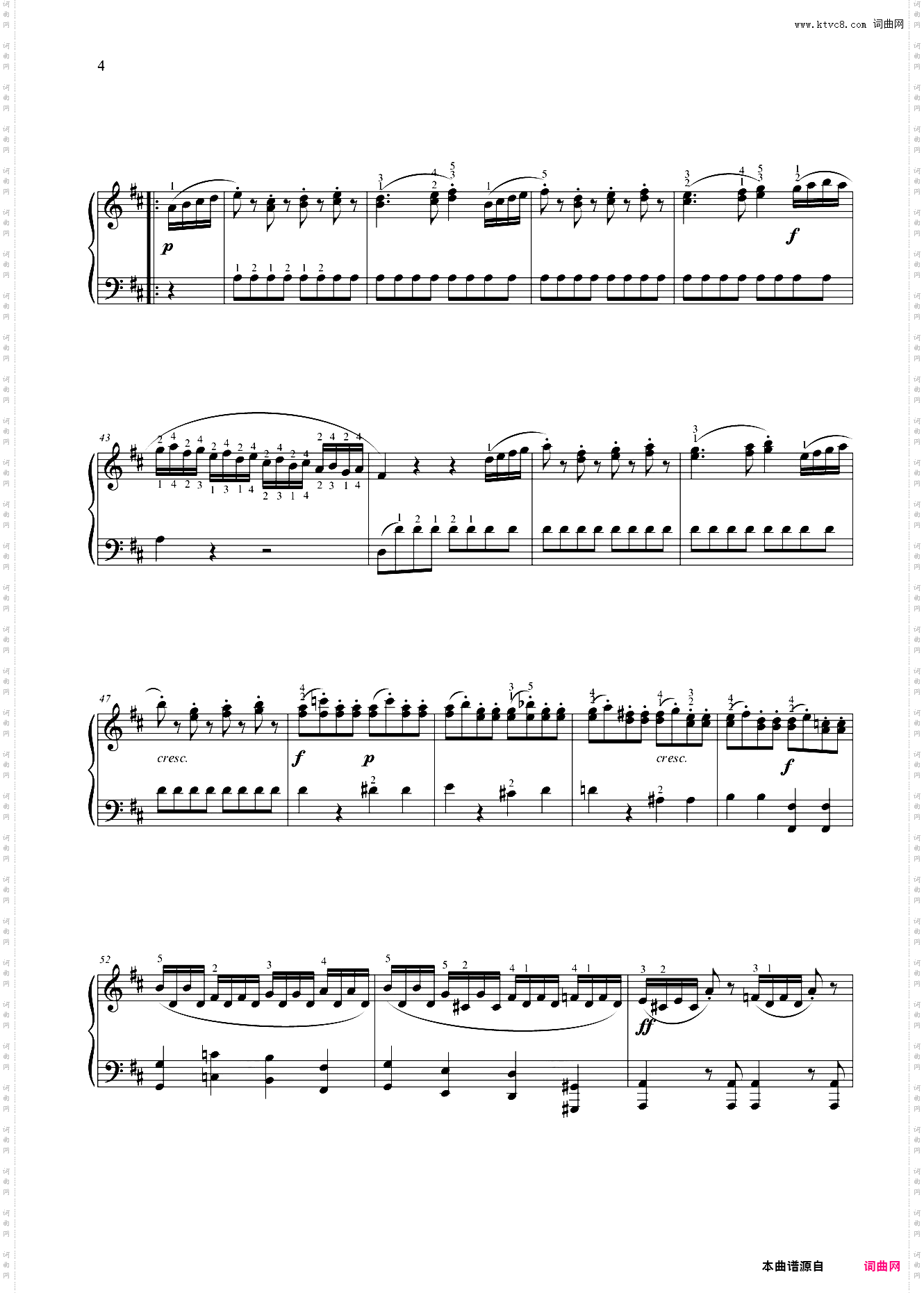 第六级 小奏鸣曲作品36之6第一乐章