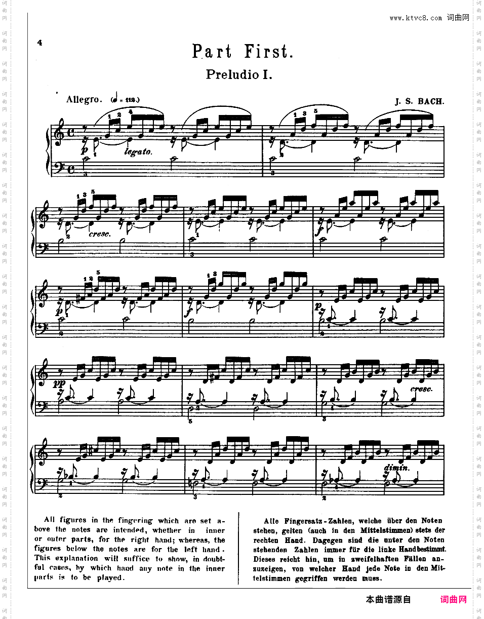 《平均律钢琴曲集第一卷》The Well Tempered ClavierPrelude & Fugue 01