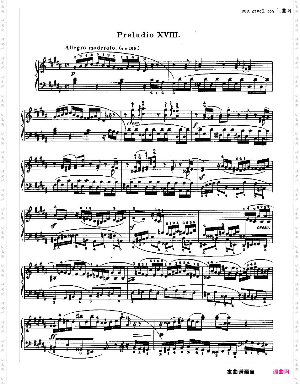 《平均律钢琴曲集第二卷》The Well Tempered ClavierPrelude & Fugue 18