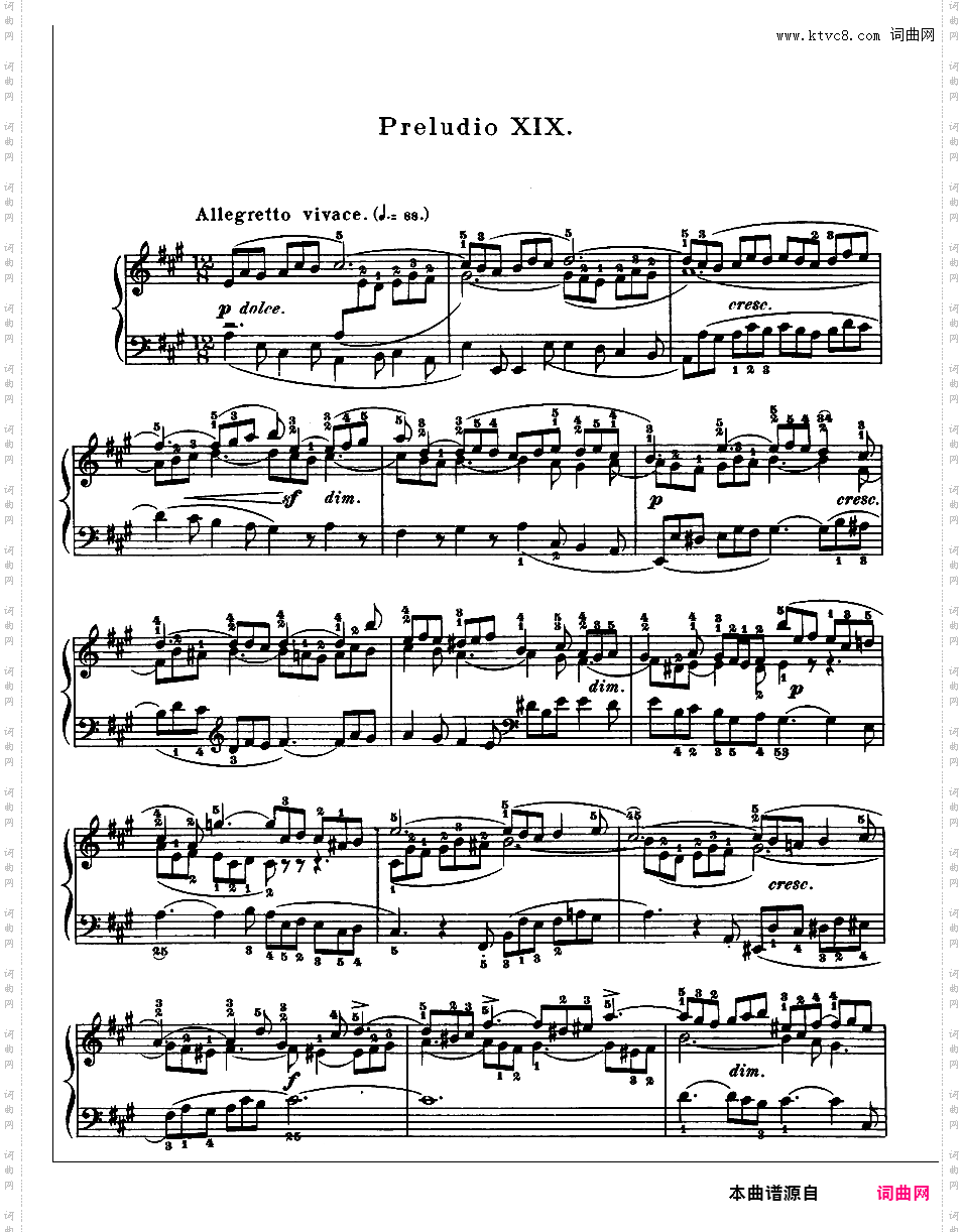 《平均律钢琴曲集第二卷》The Well Tempered ClavierPrelude & Fugue 19