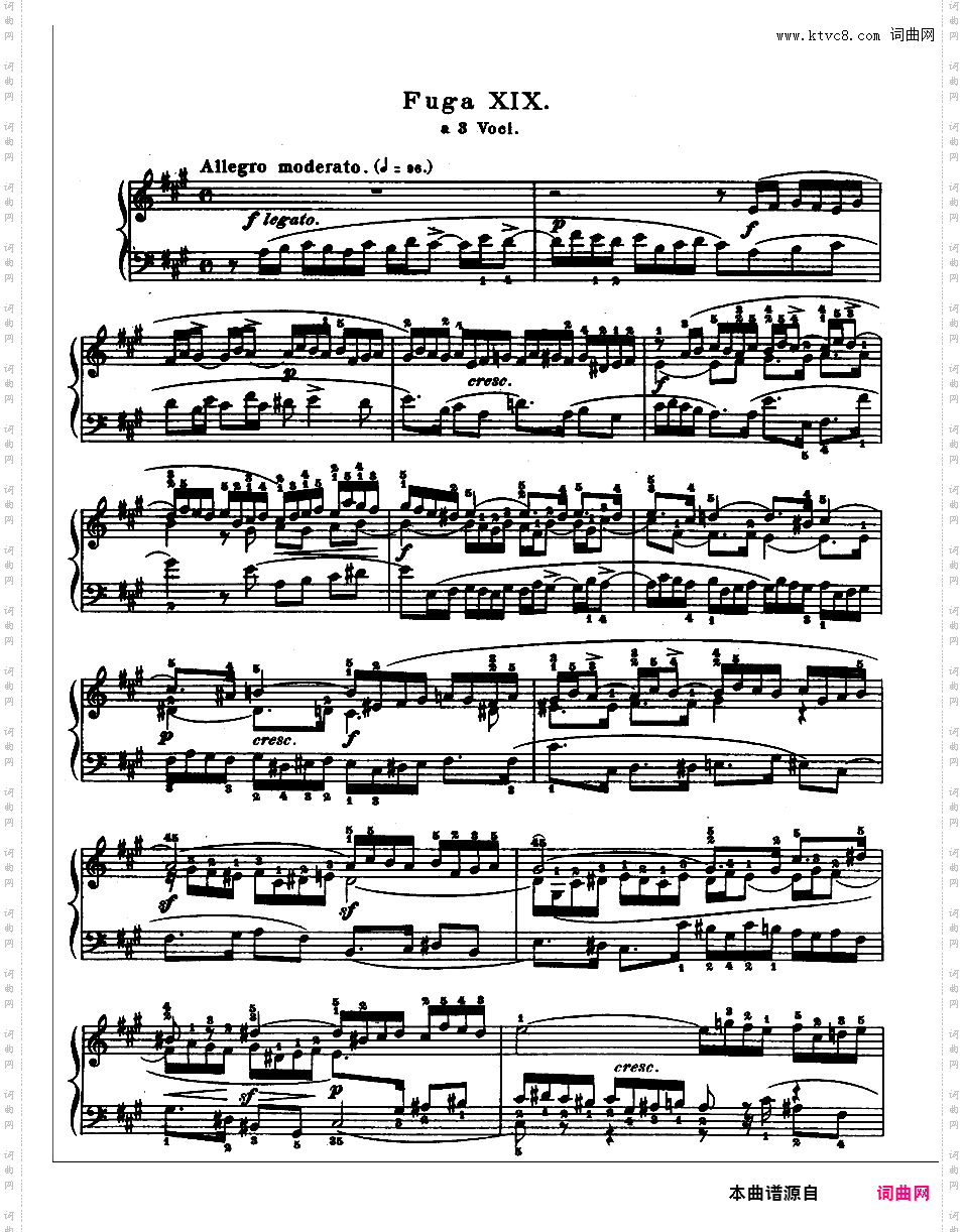 《平均律钢琴曲集第二卷》The Well Tempered ClavierPrelude & Fugue 19