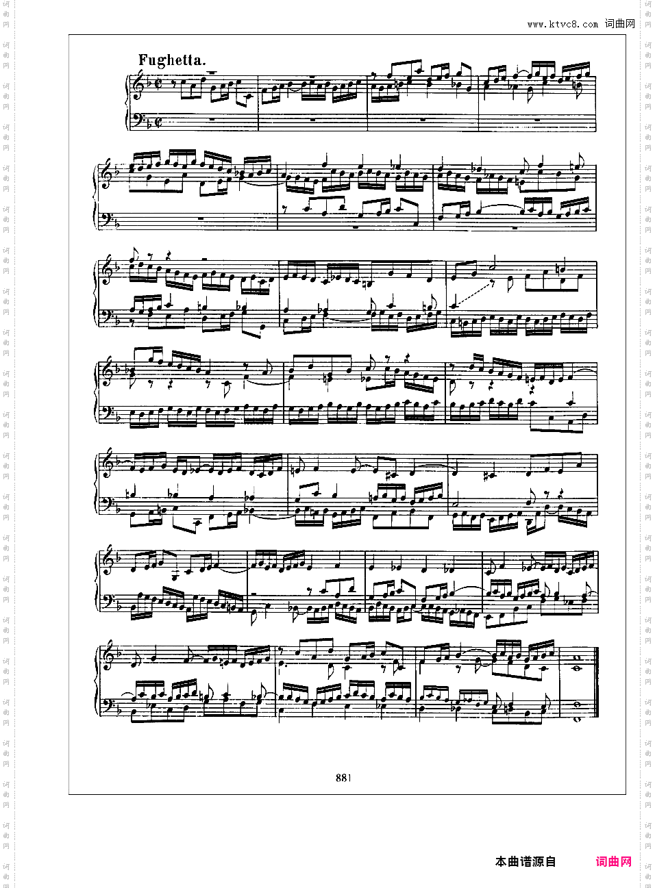 4首前奏曲与小赋格 4 Preludes and Fuguettas BWV 899-902Prelude and Fughetta in F, BWV 901