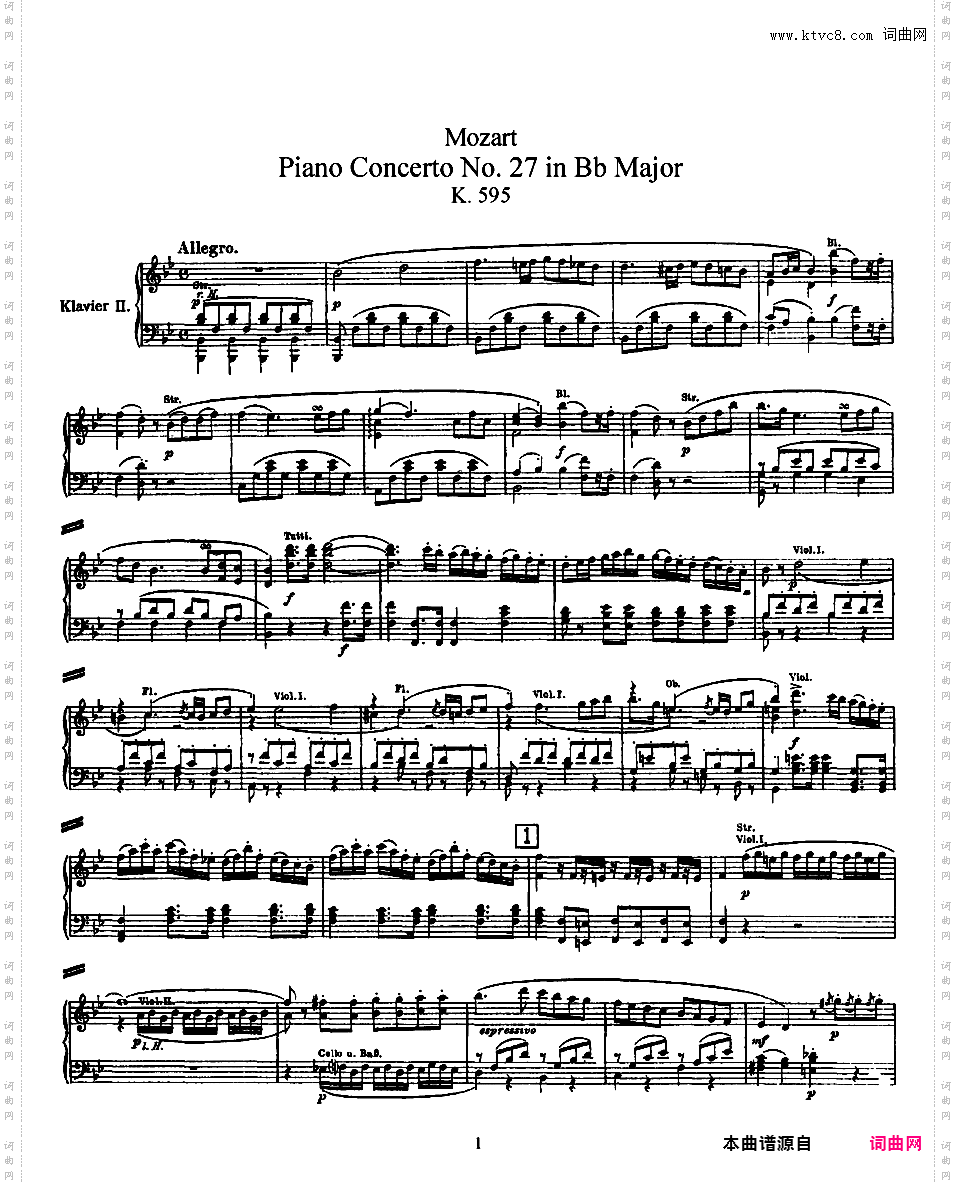 钢琴协奏曲全集 Piano ConcertosMozart - Concerto no 27 K 595 - 2 Piano