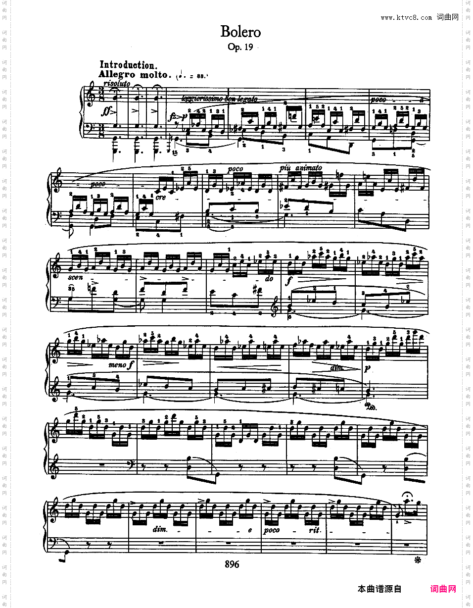 C大调波莱罗舞曲 Op·19Chopin op19 Bolero版本一