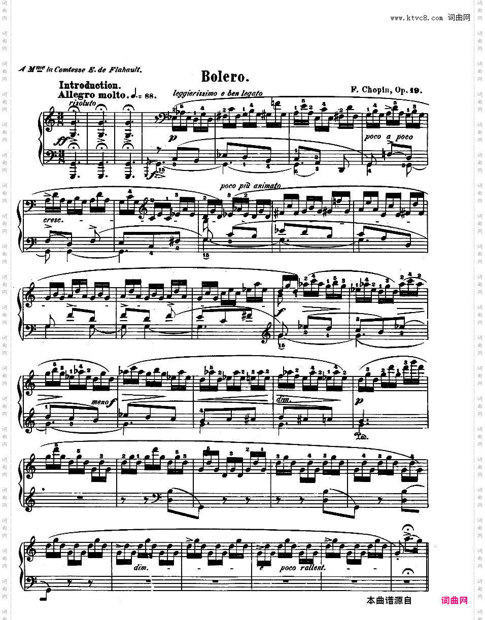 C大调波莱罗舞曲 Op·19Chopin op19 Bolero 版本二