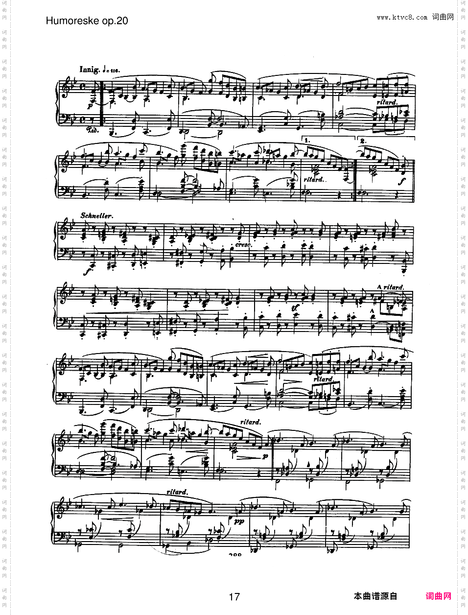 幽默曲 Humoresque Op·20