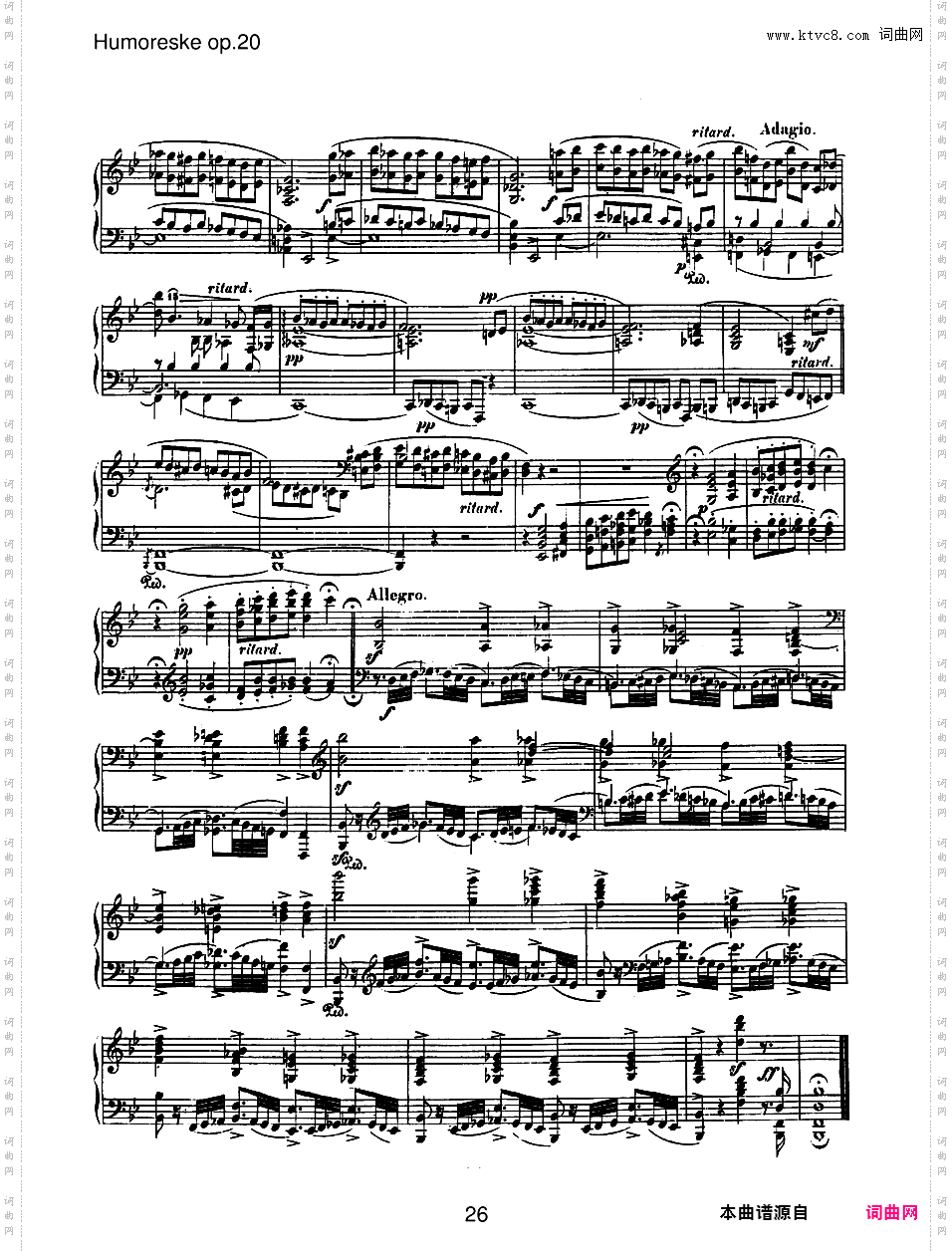 幽默曲 Humoresque Op·20