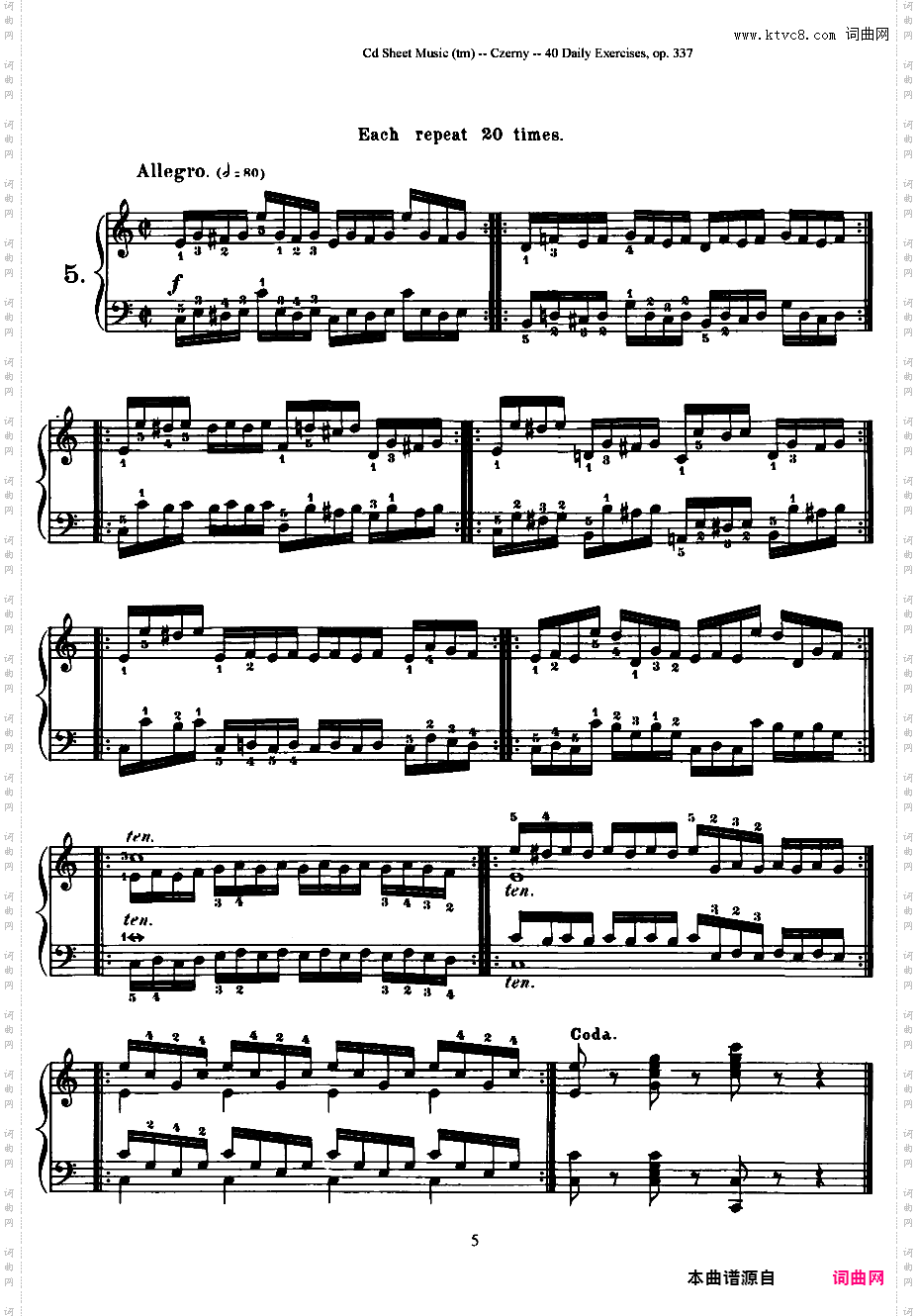 每日的练习 Daily Exercises Op·337