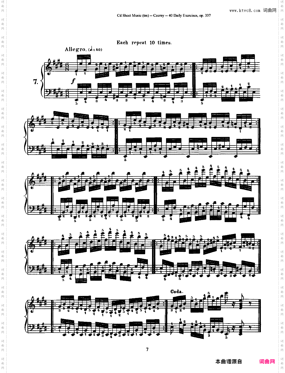 每日的练习 Daily Exercises Op·337