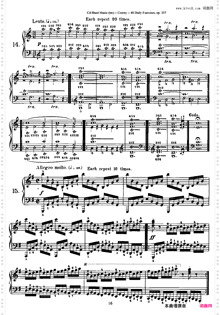 每日的练习 Daily Exercises Op·337
