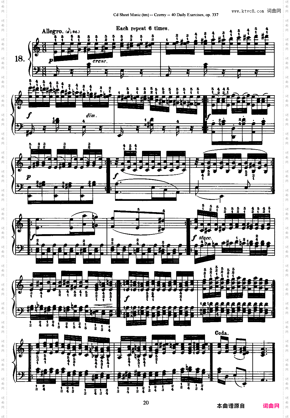 每日的练习 Daily Exercises Op·337