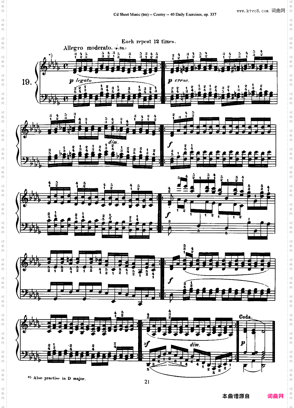 每日的练习 Daily Exercises Op·337