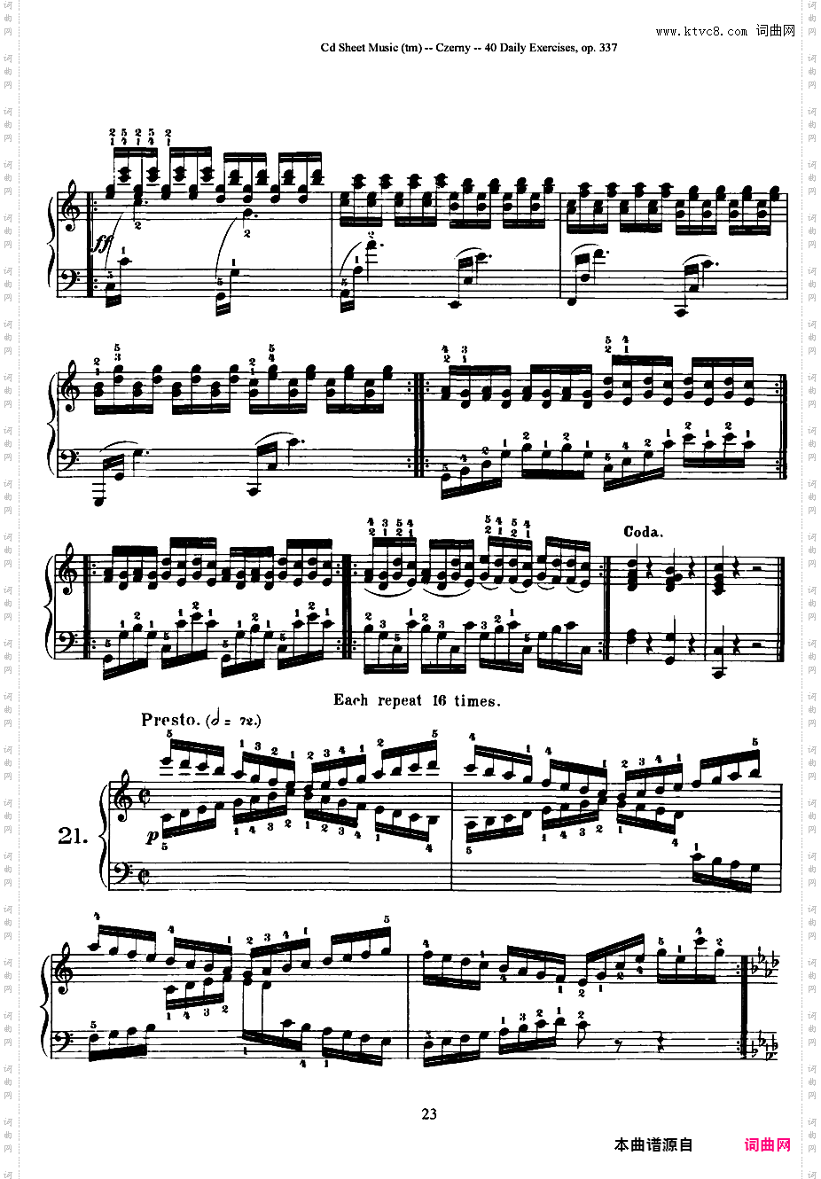 每日的练习 Daily Exercises Op·337