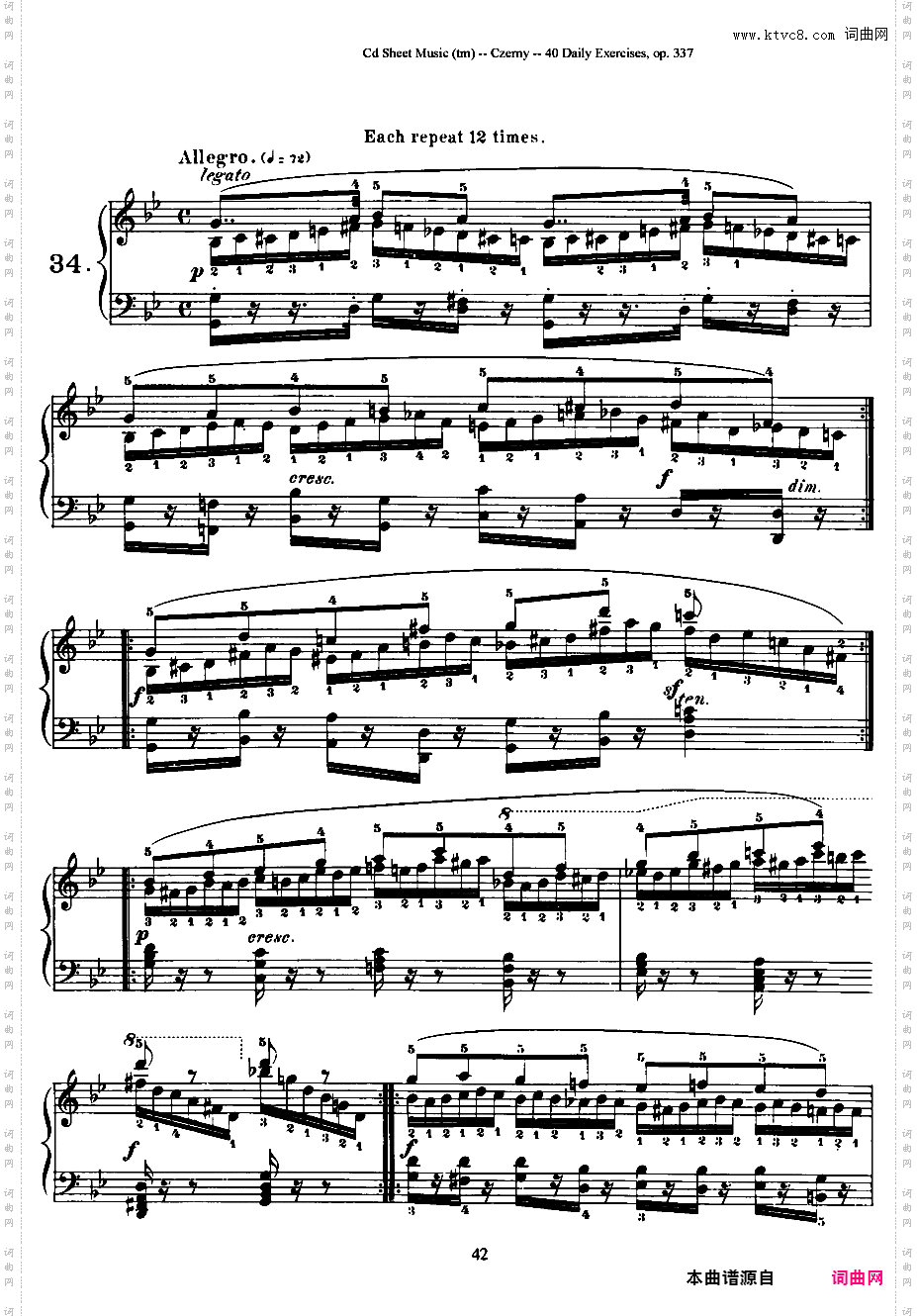 每日的练习 Daily Exercises Op·337