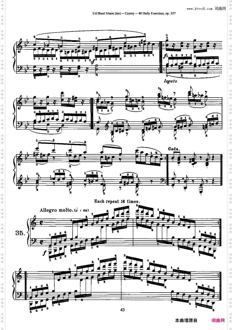 每日的练习 Daily Exercises Op·337