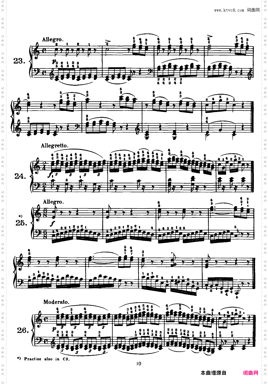 钢琴短乐句练习曲 125 Exercises in Passage Playing Op·261