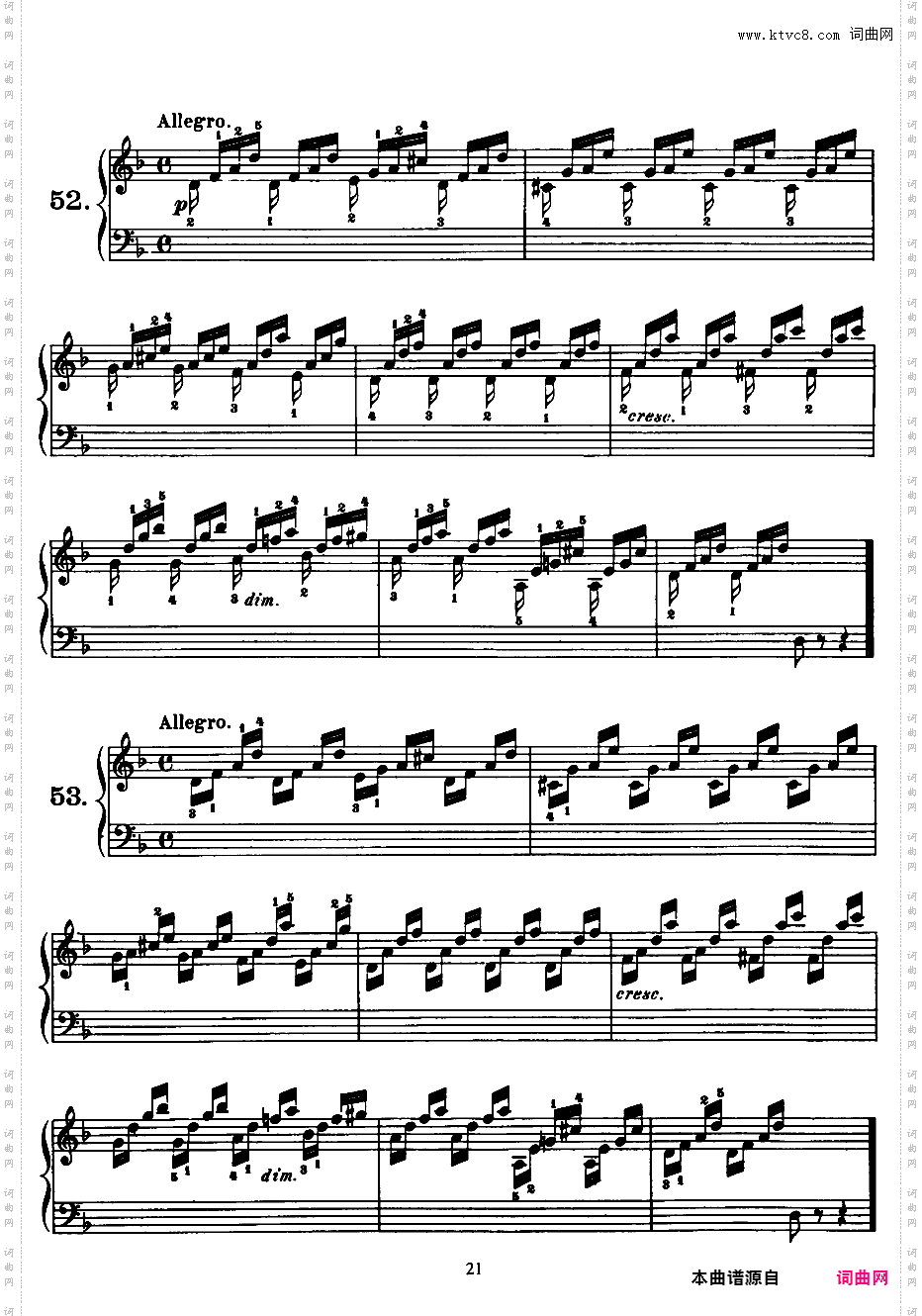 钢琴短乐句练习曲 125 Exercises in Passage Playing Op·261