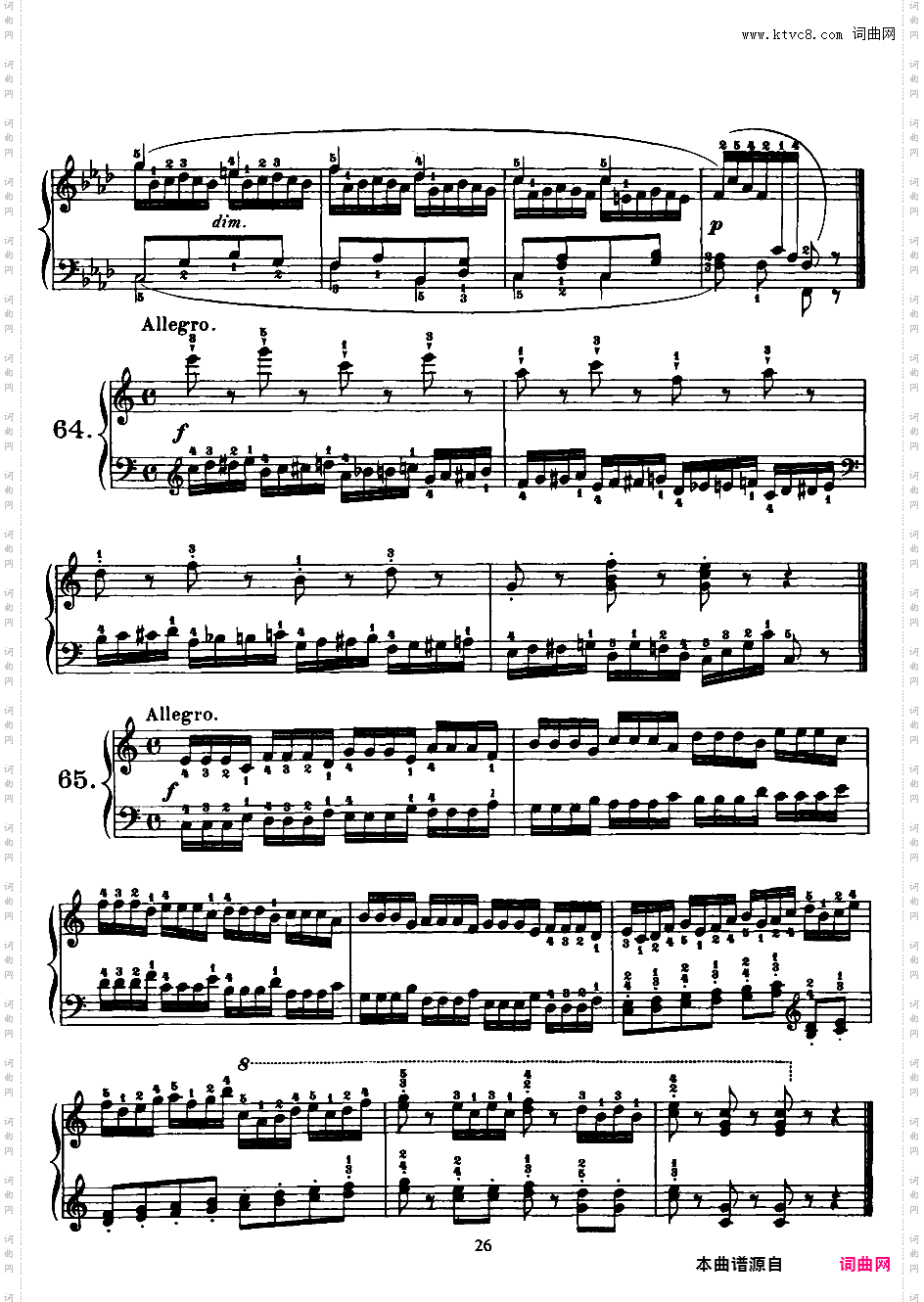 钢琴短乐句练习曲 125 Exercises in Passage Playing Op·261
