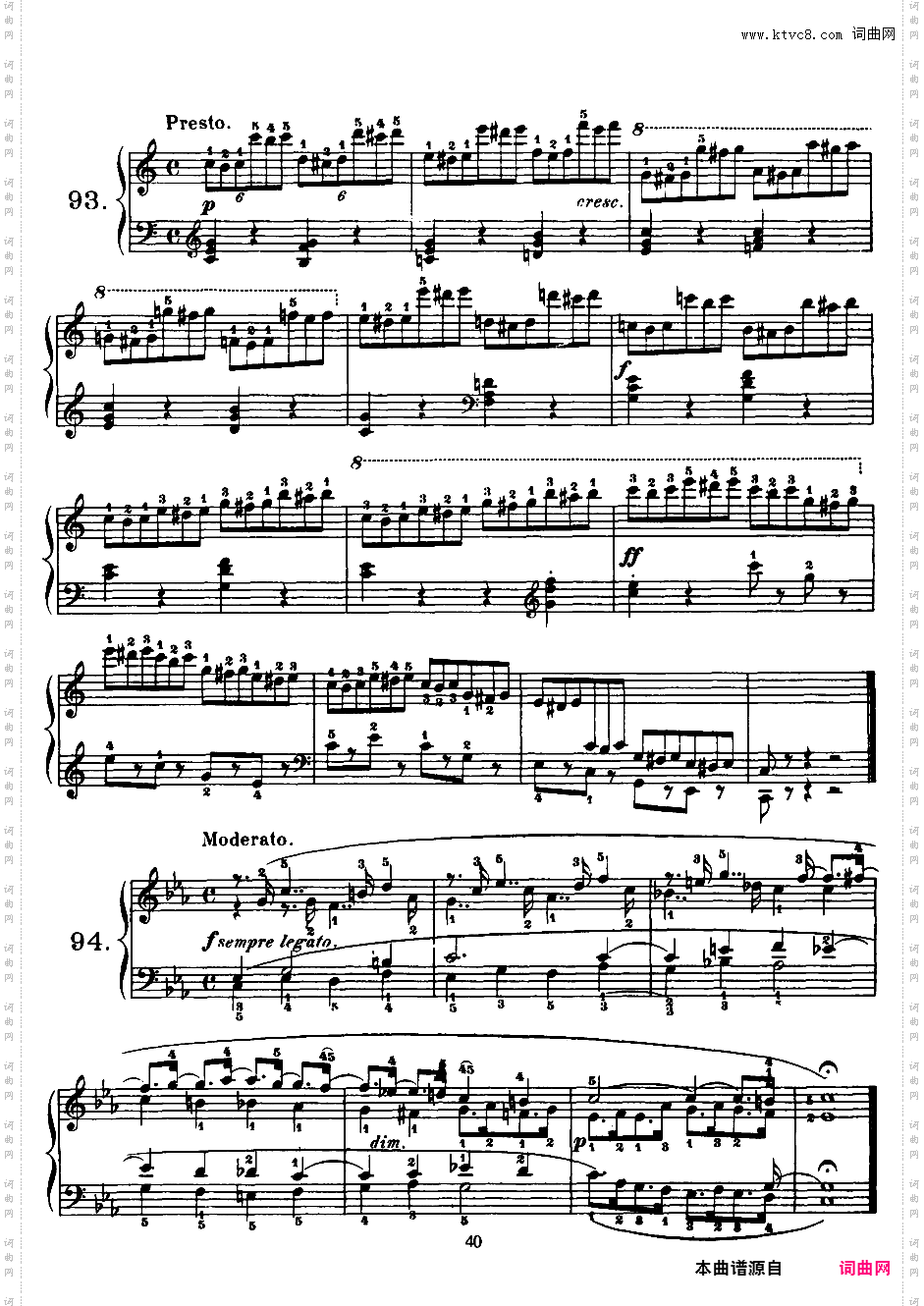 钢琴短乐句练习曲 125 Exercises in Passage Playing Op·261