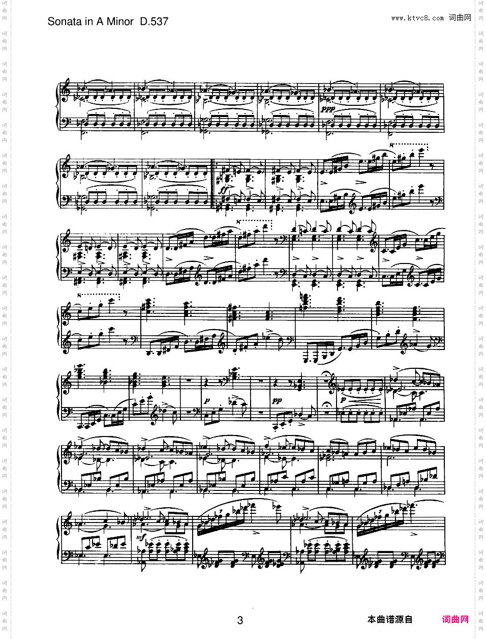a小调第四钢琴奏鸣曲 Piano Sonata No·4 in a Minor Op·164 D·537