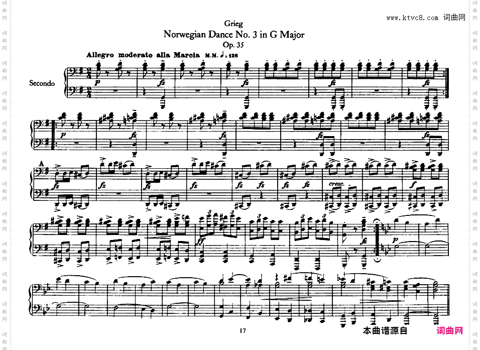 4首挪威舞曲 4 Norwegian Dances Op·35?Grieg op35 4 Norwegian Dances 四手联弹
