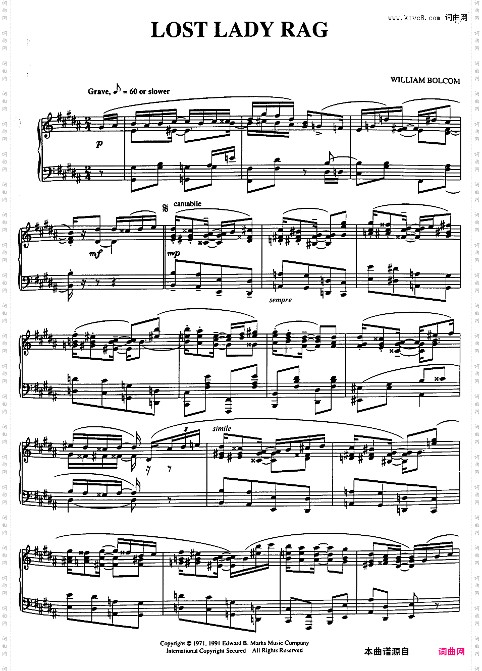 钢琴拉格泰姆集 Piano Rags