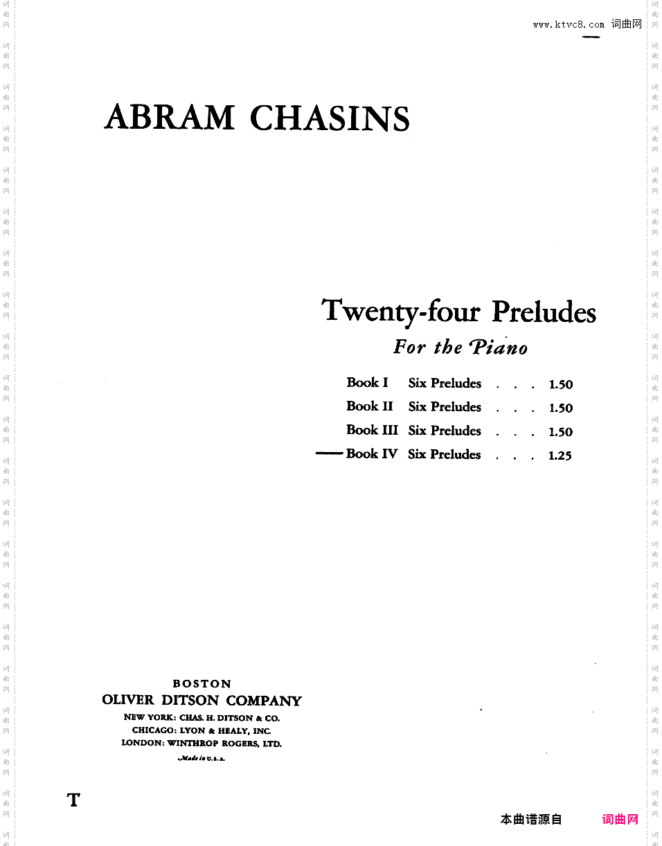 24首前奏曲第四册24 Preludes, Book 4 Op·13