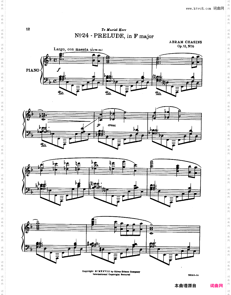 24首前奏曲第四册24 Preludes, Book 4 Op·13