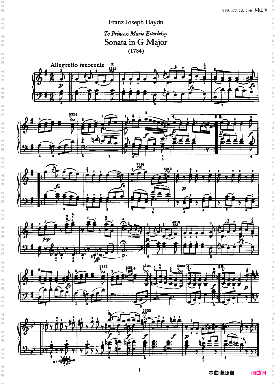 52首钢琴奏鸣曲 52 Piano SonatasPiano Sonata No 40 in G_NoRestriction