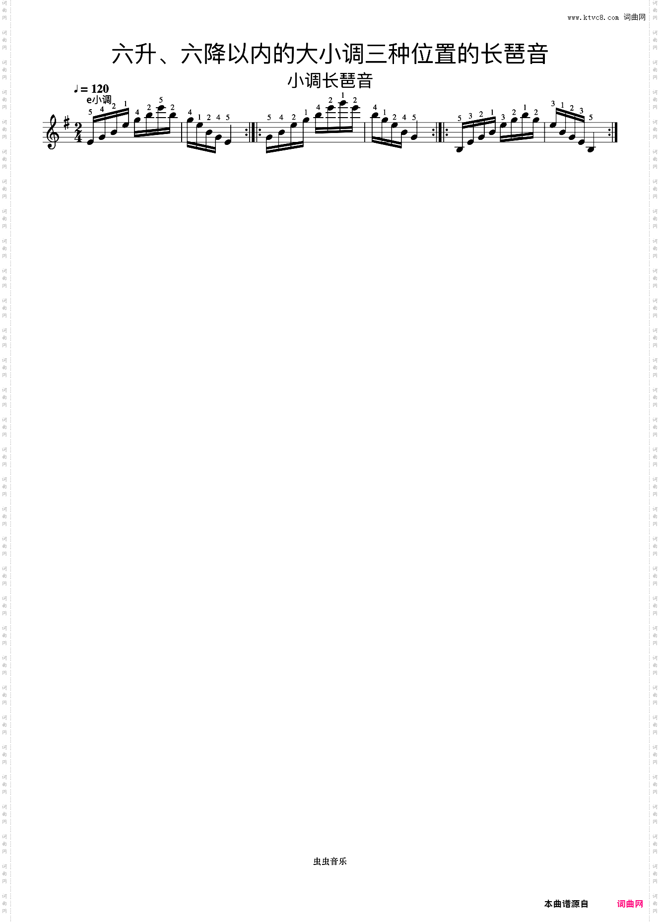 六升、六降以内的大小调三种位置的长琶音15《什密特钢琴手指练习》