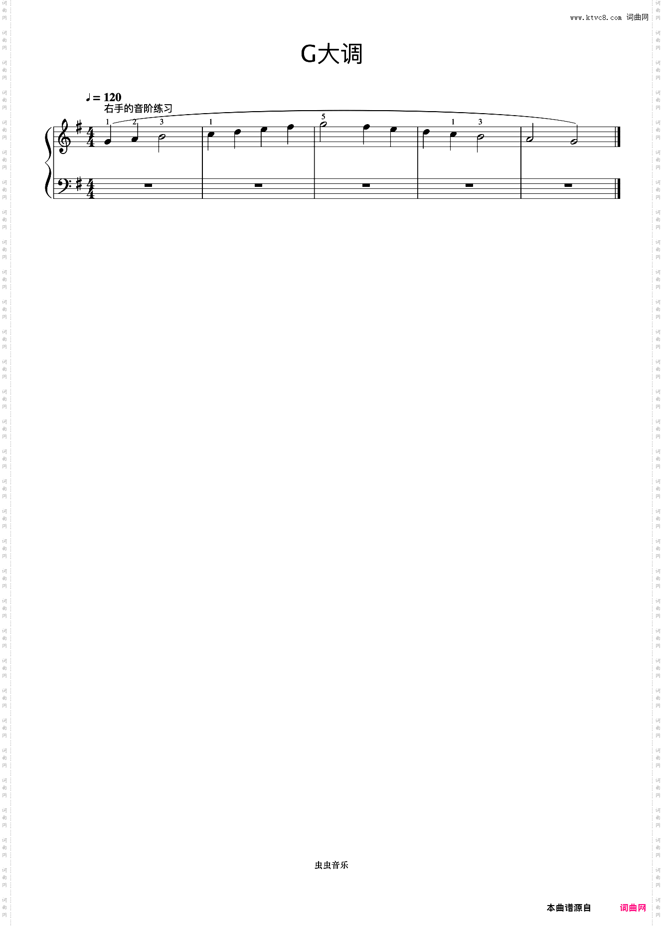 G大调 右手的音阶练习《手指训练操》