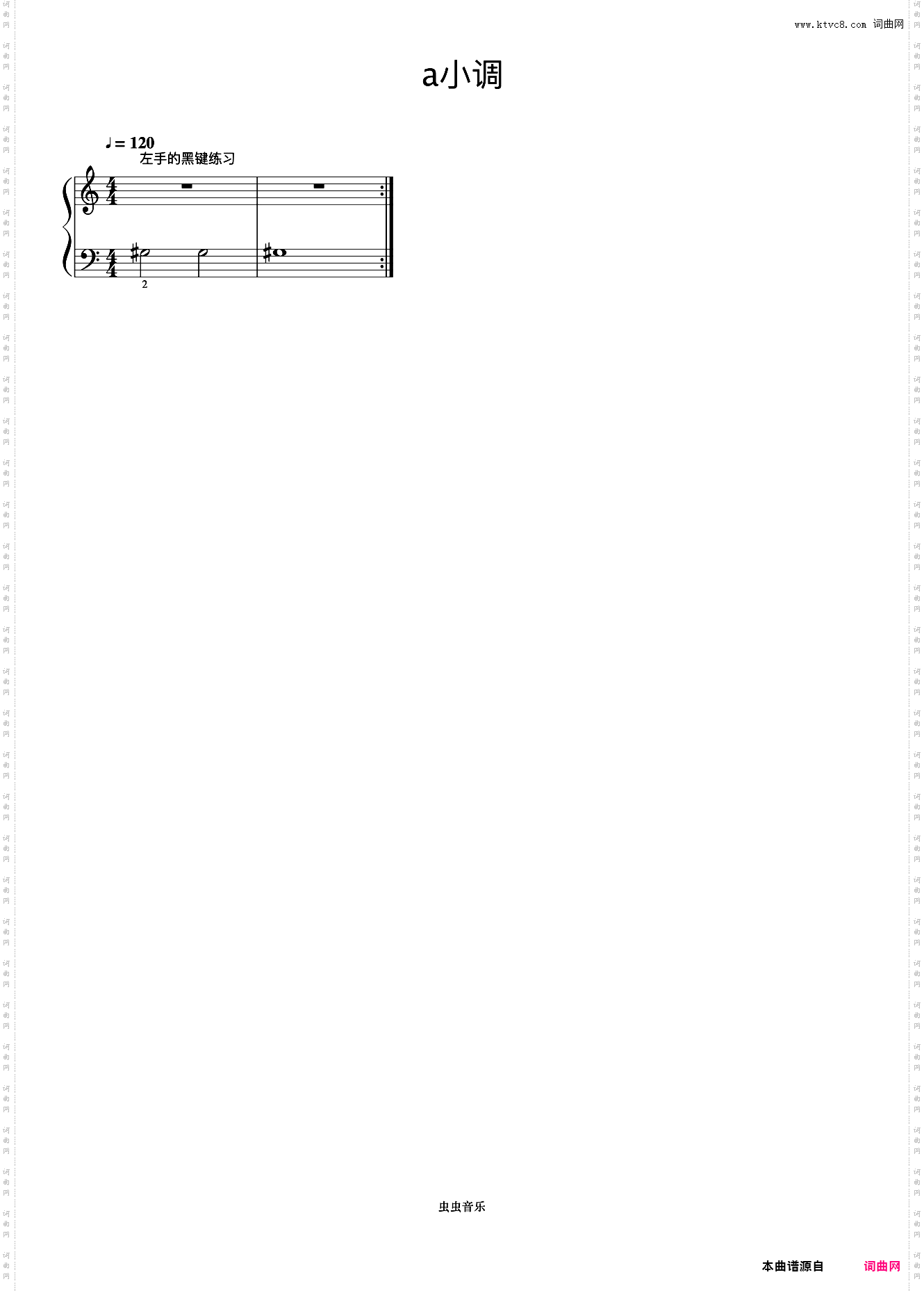 a小调 左手的黑键练习《手指训练操》