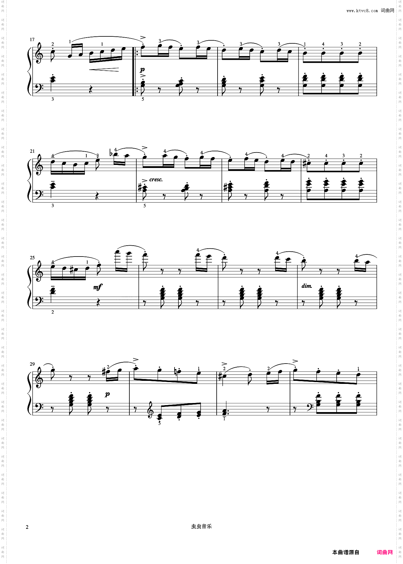 小奏鸣曲 Op·55 No·3 第二乐章《小奏鸣曲集》