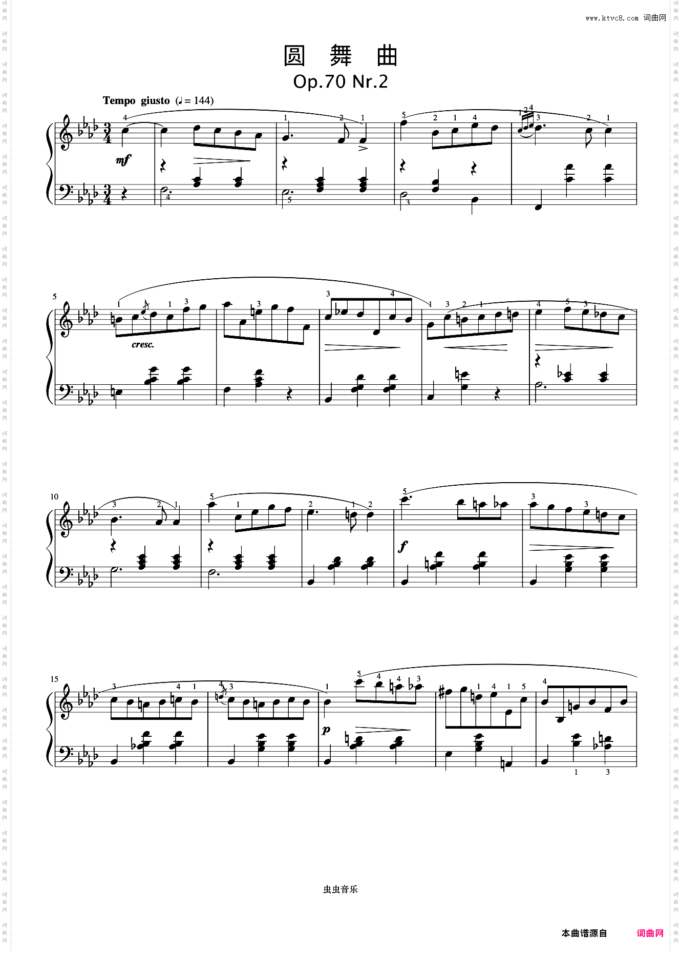 圆舞曲 Op·70 No·2 BIS《肖邦圆舞曲集》