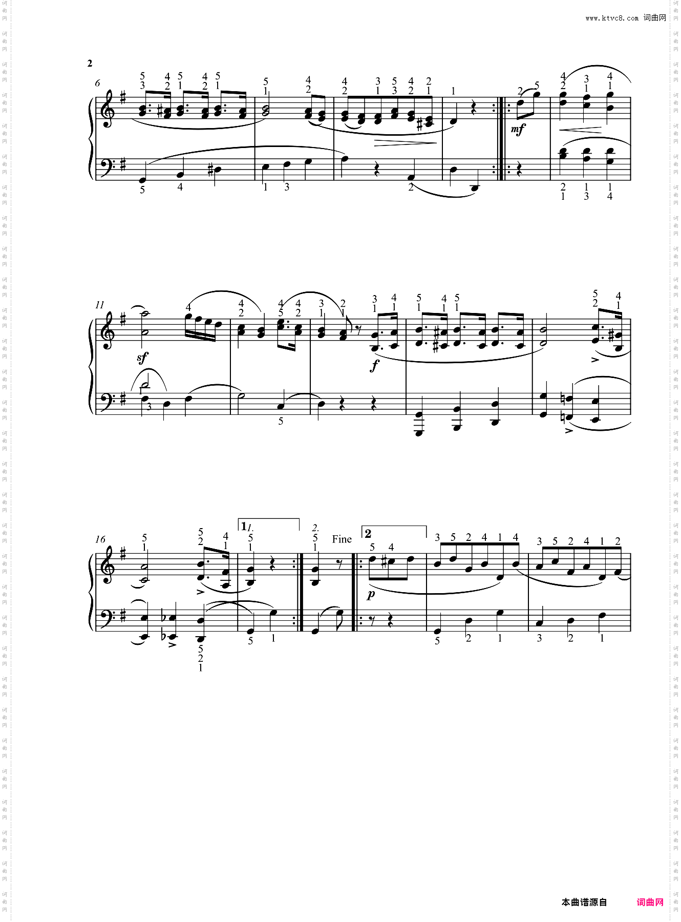 G大调小步舞曲WoO10，No·2