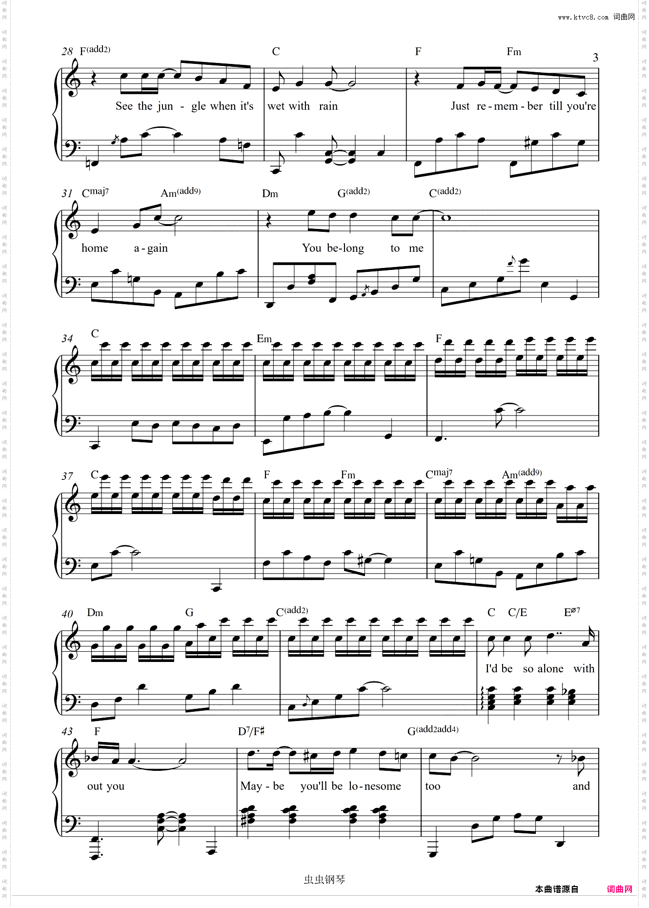 You Belong To Me-C调可弹唱告白婚礼求爱氛围音乐