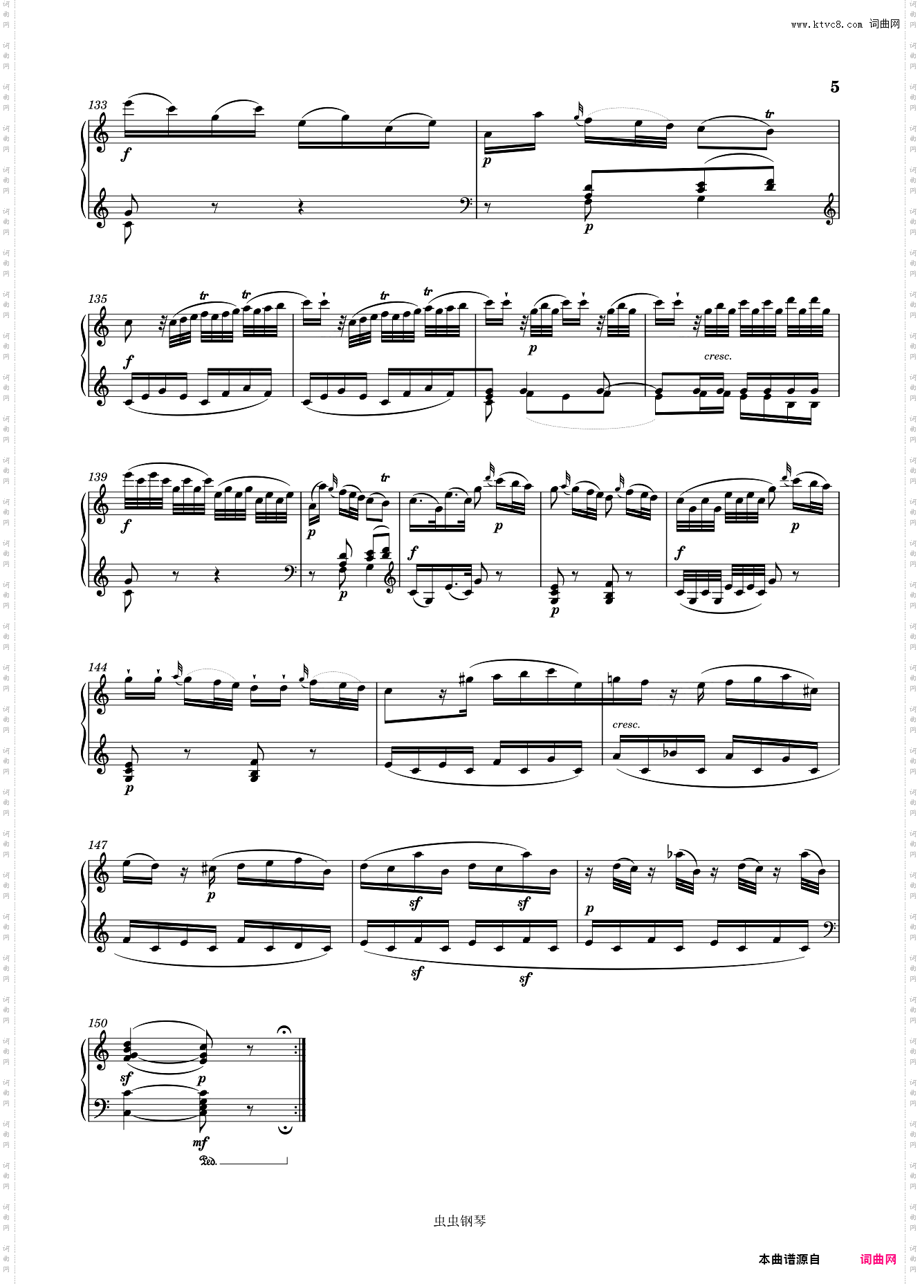 莫扎特第十钢琴奏鸣曲 KV 330 带指法 第一乐章