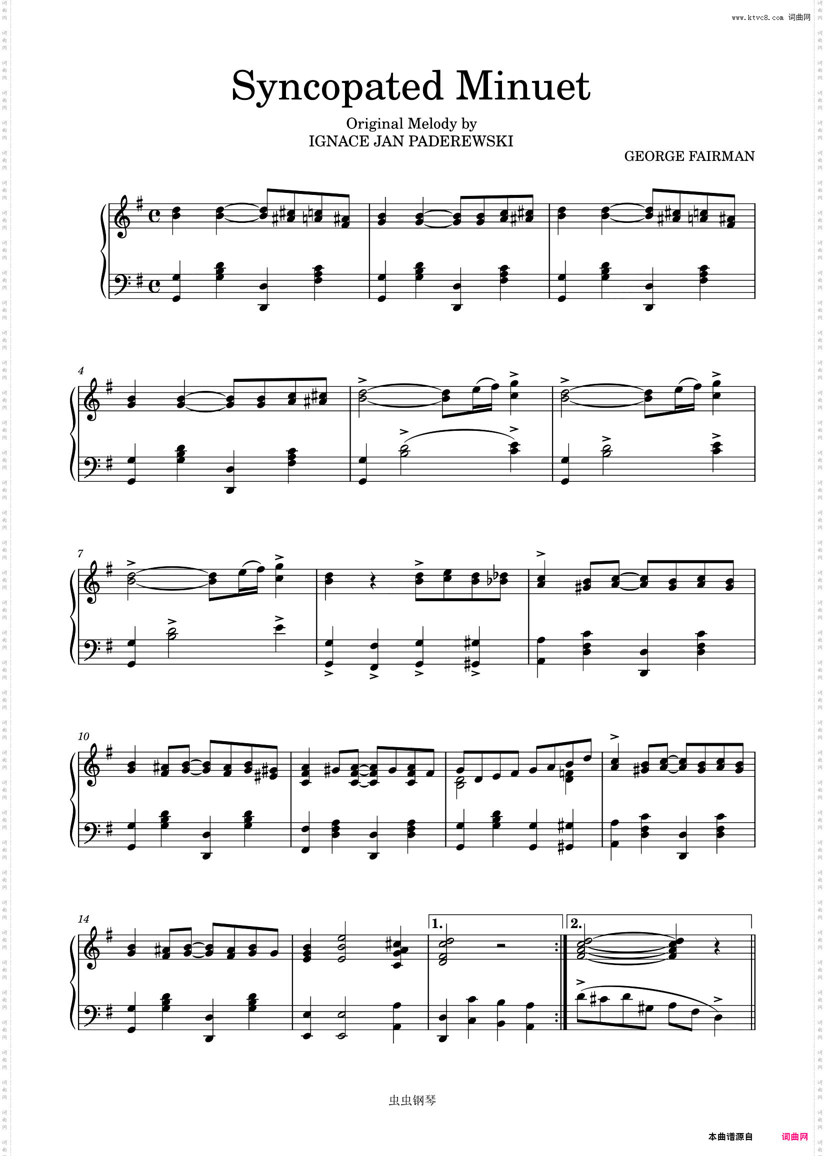 Syncopated Minuet 1922
