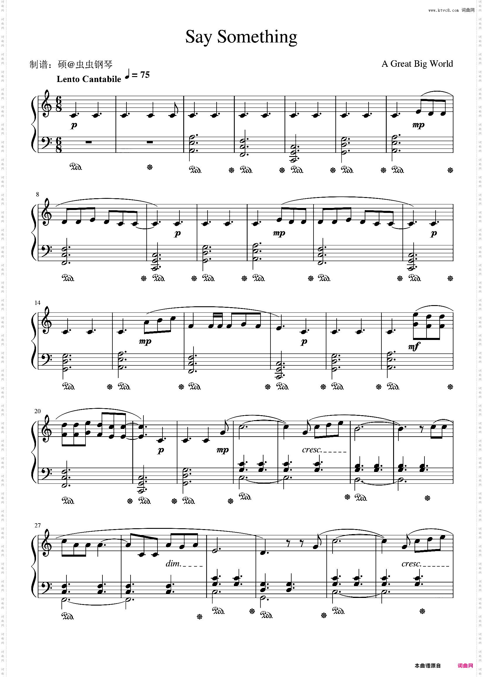 Say Something - A Great Big World/Christina Aguilera 克里斯蒂娜·阿奎莱拉