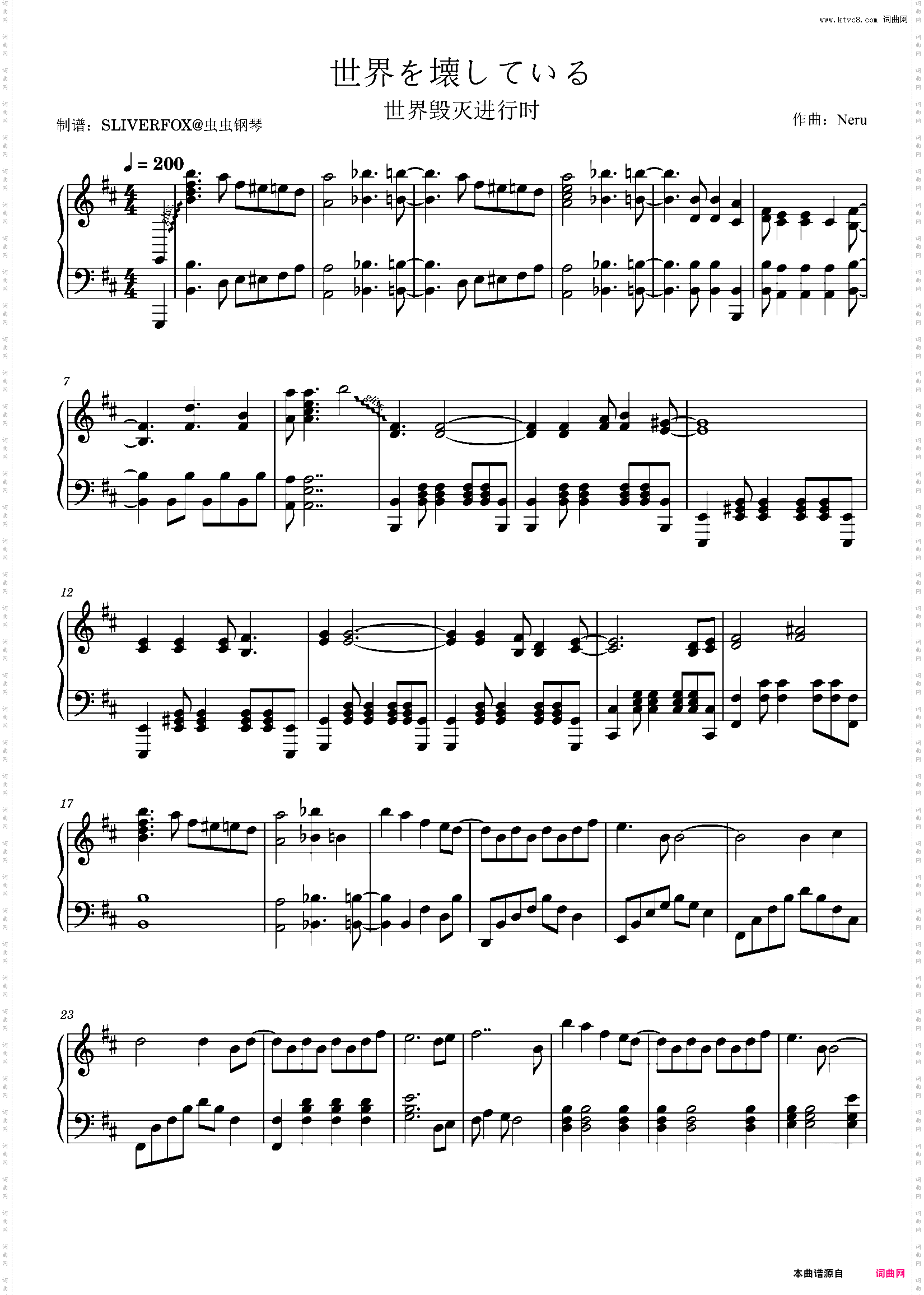 《世界を壊している 》世界毁灭进行时 Neru曲 高能