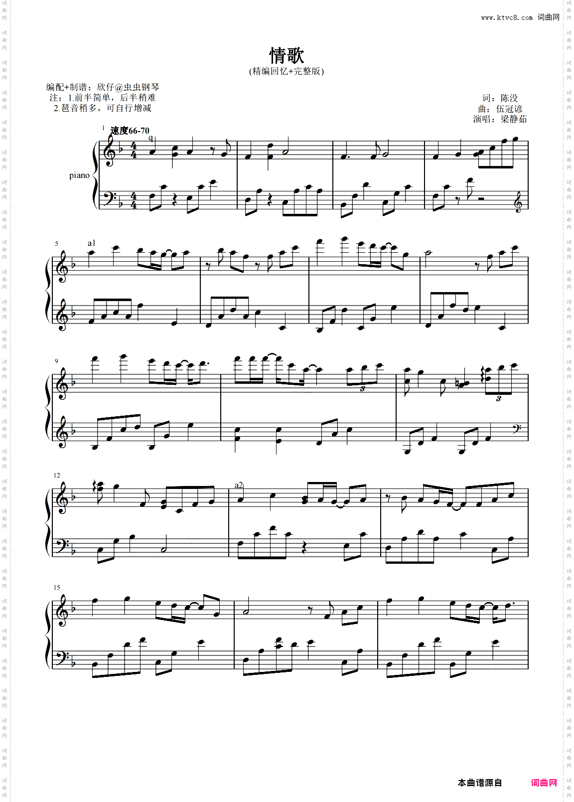 梁静茹-F《情歌》精编回忆+完整版