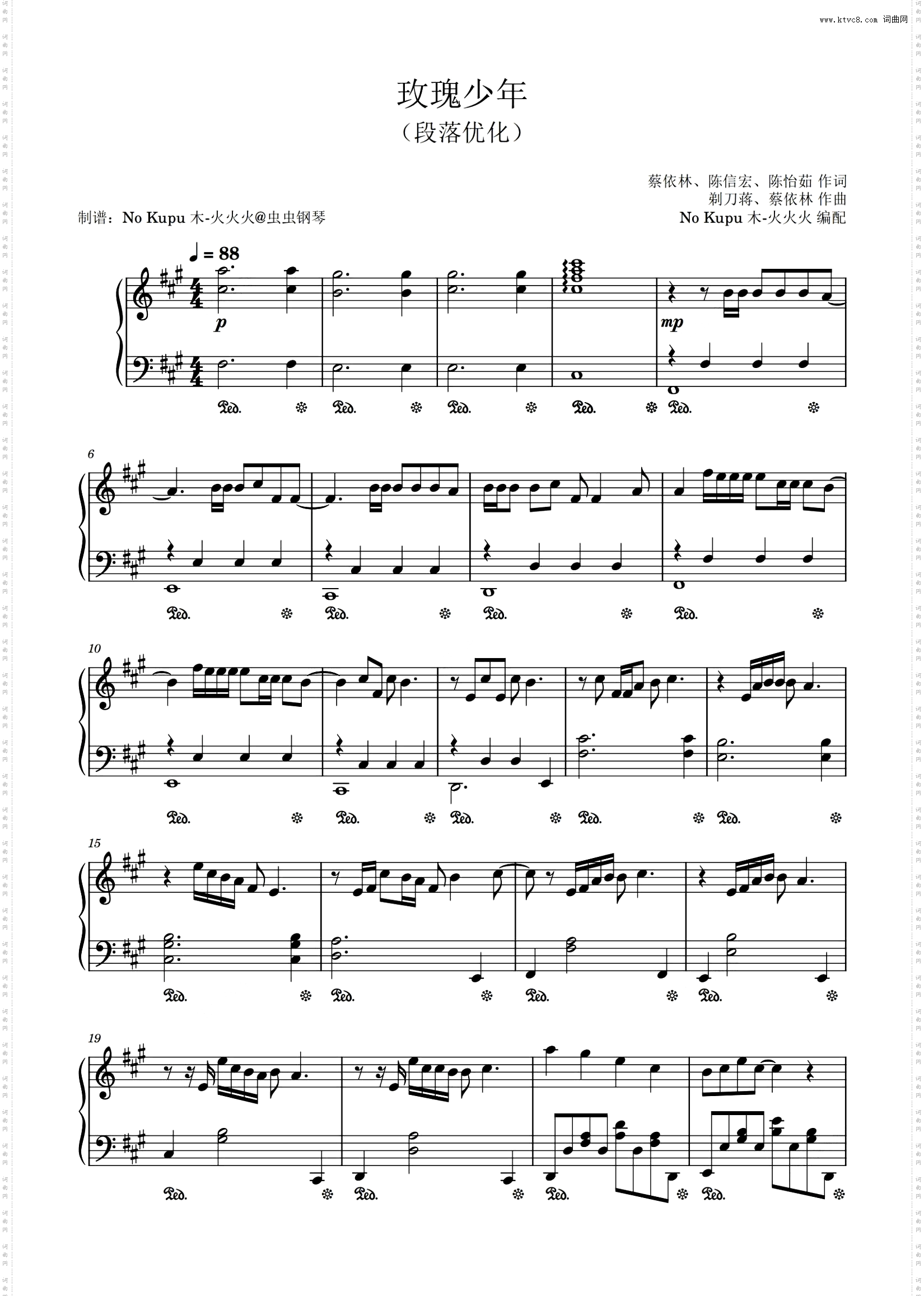 A调，玫瑰少年-段落优化