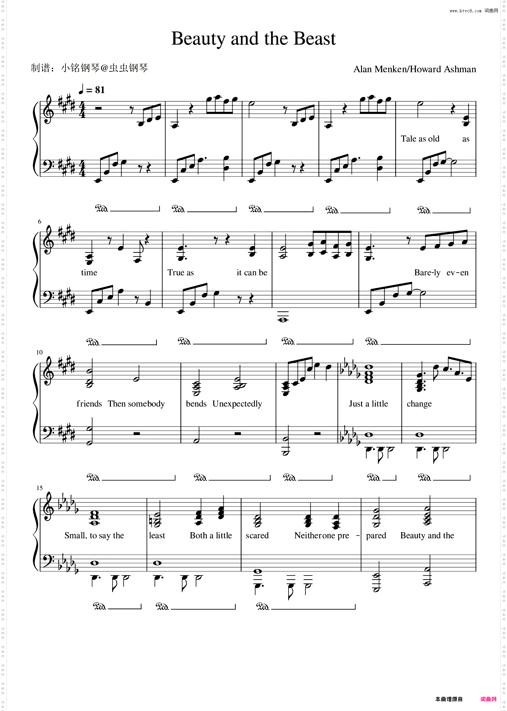 Beauty and the Beast 美女与野兽 《美女与野兽》电影主题曲