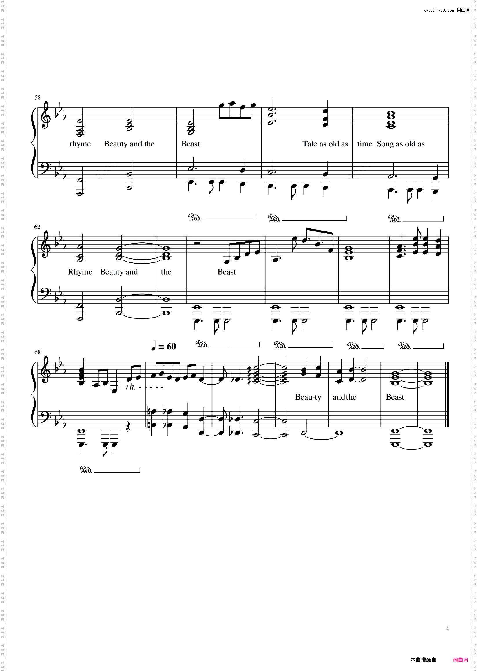 Beauty and the Beast 美女与野兽 《美女与野兽》电影主题曲