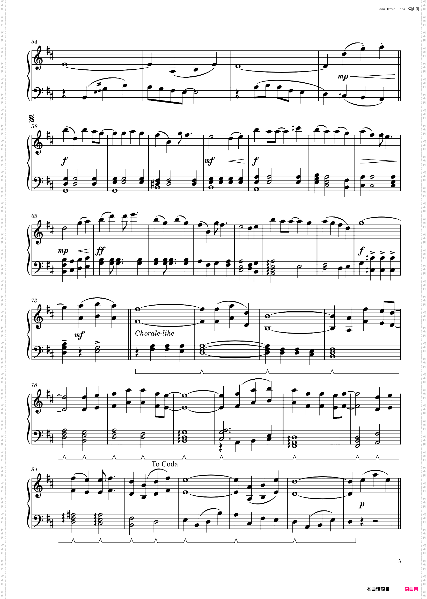 Xi Shui Chang Liu 细水长流 arranged for the piano