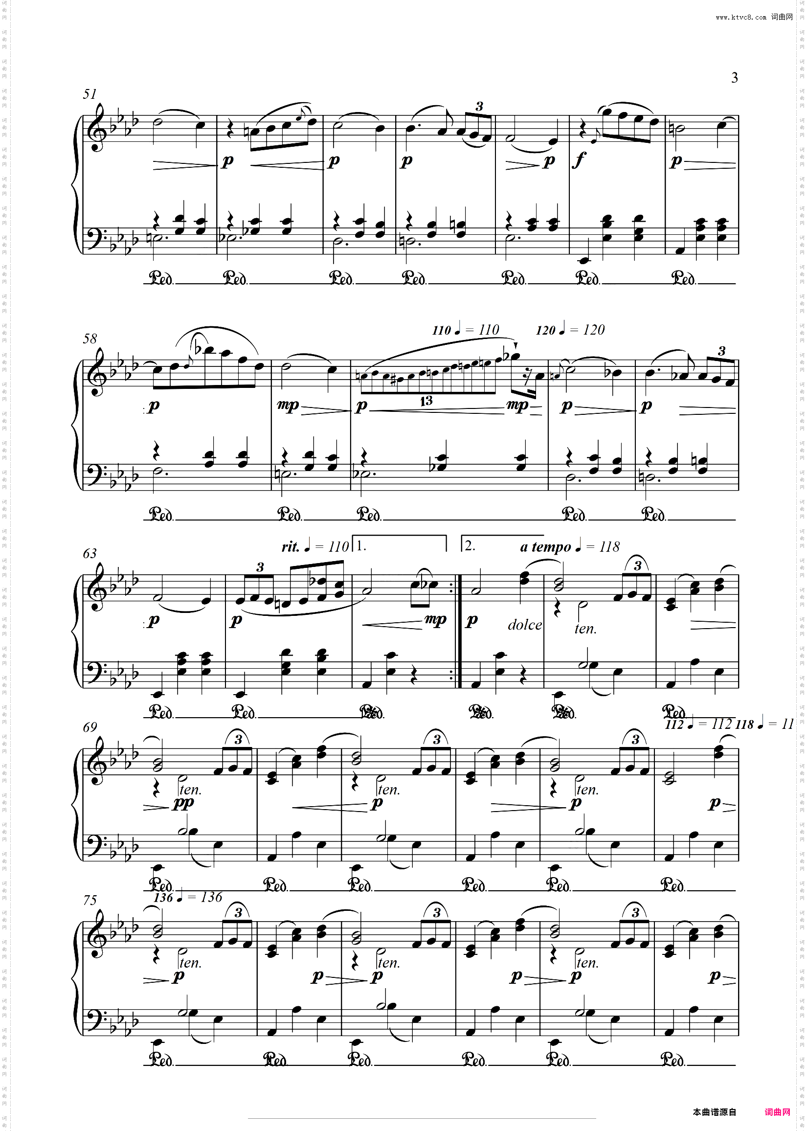 降A大调第9号华尔兹，作品69第1首