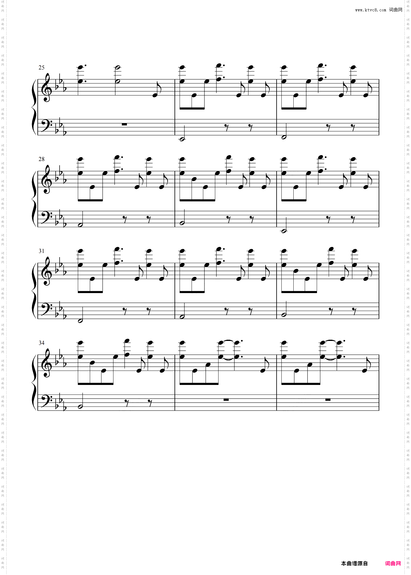 B·A·D 皇后之歌 英文原曲 Watershed - Indigo Girl 钢琴伴奏谱