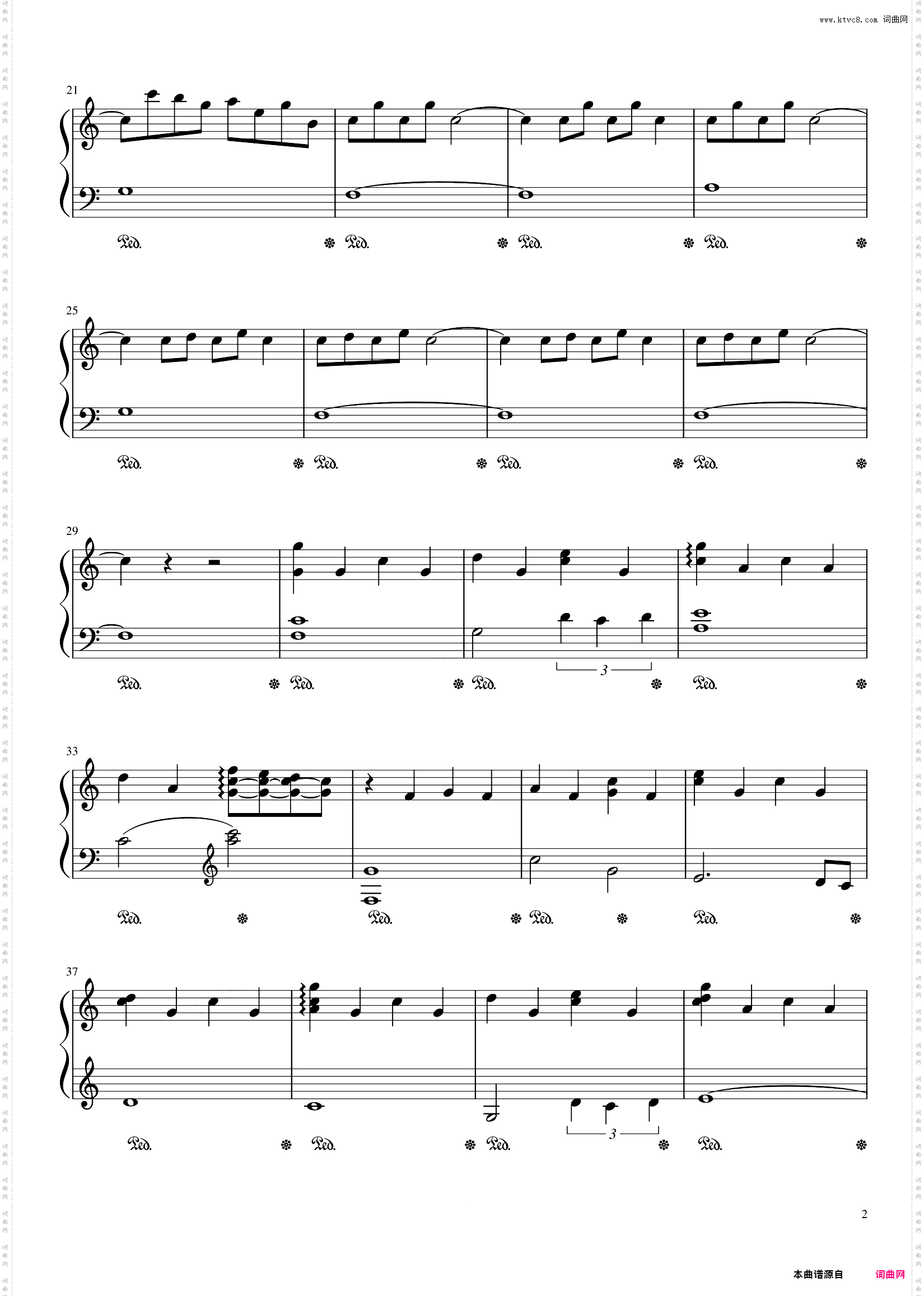 三葉のテーマ_《你的名字》三叶的主题曲，C大调独奏谱